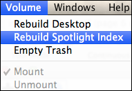 Rebuilding the Spotlight index of a volume
