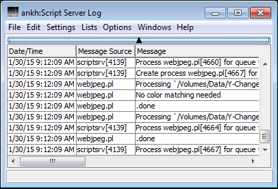 Script Server log file on host “ankh”