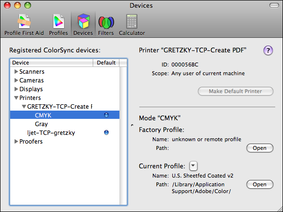 <code>ColorSync</code> profile for CMYK