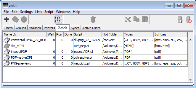 HELIOS Admin <code>Scripts</code> tab