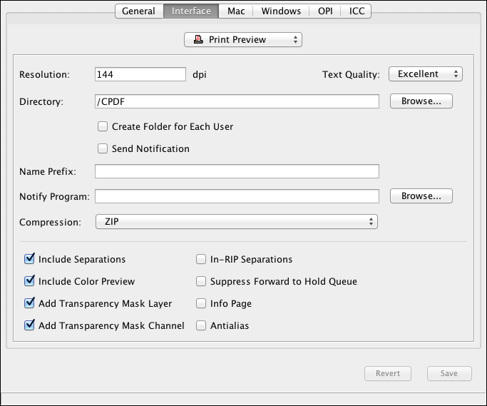 <code>Print Preview</code>
queue settings